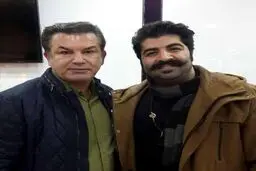 بهنام بانی در کنار یک پرسپولیسی/عکس