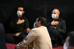 قالیباف و‌ وزیر ارتباطات در عزاداری شب گذشته + عکس