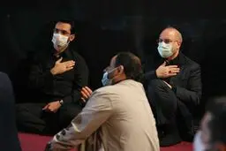 قالیباف و‌ وزیر ارتباطات در عزاداری شب گذشته + عکس