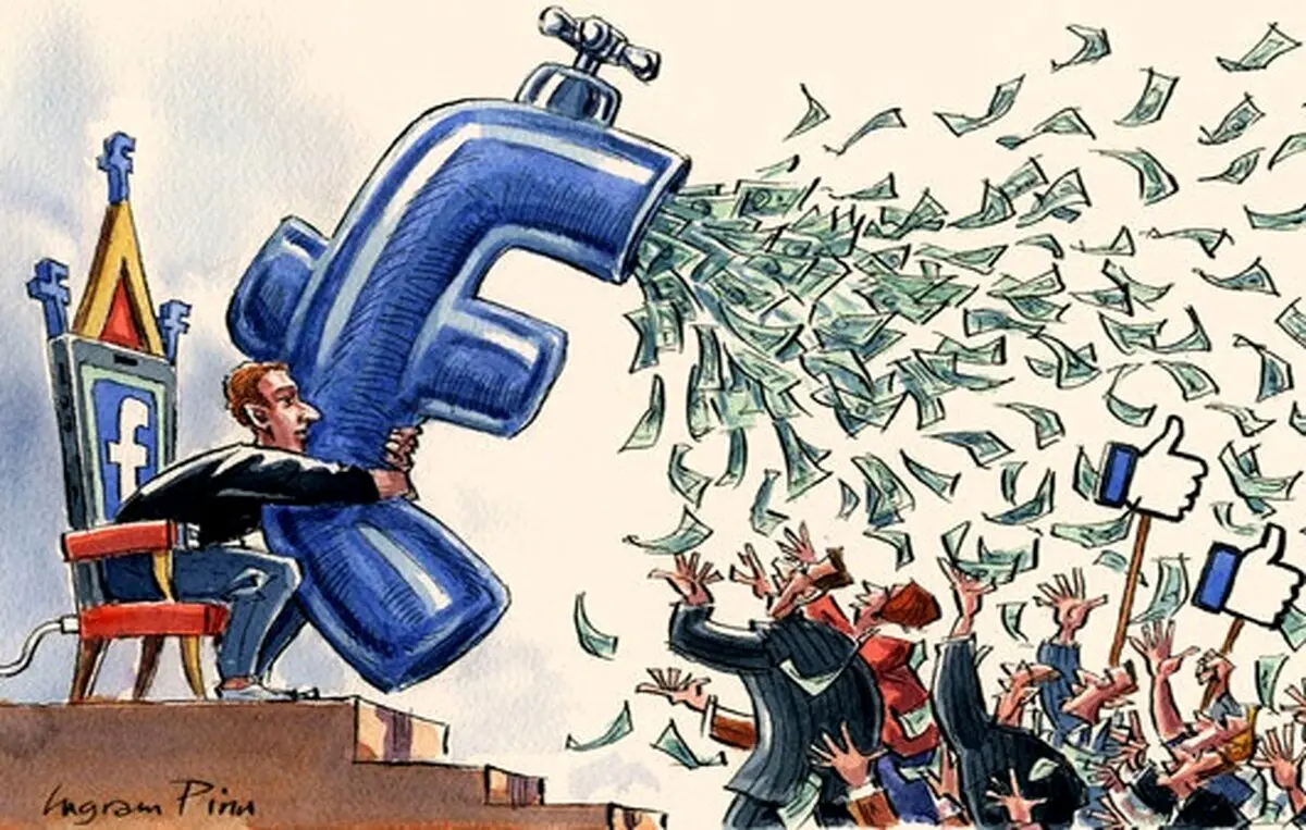 درآمد فیس بوک!/ کاریکاتور