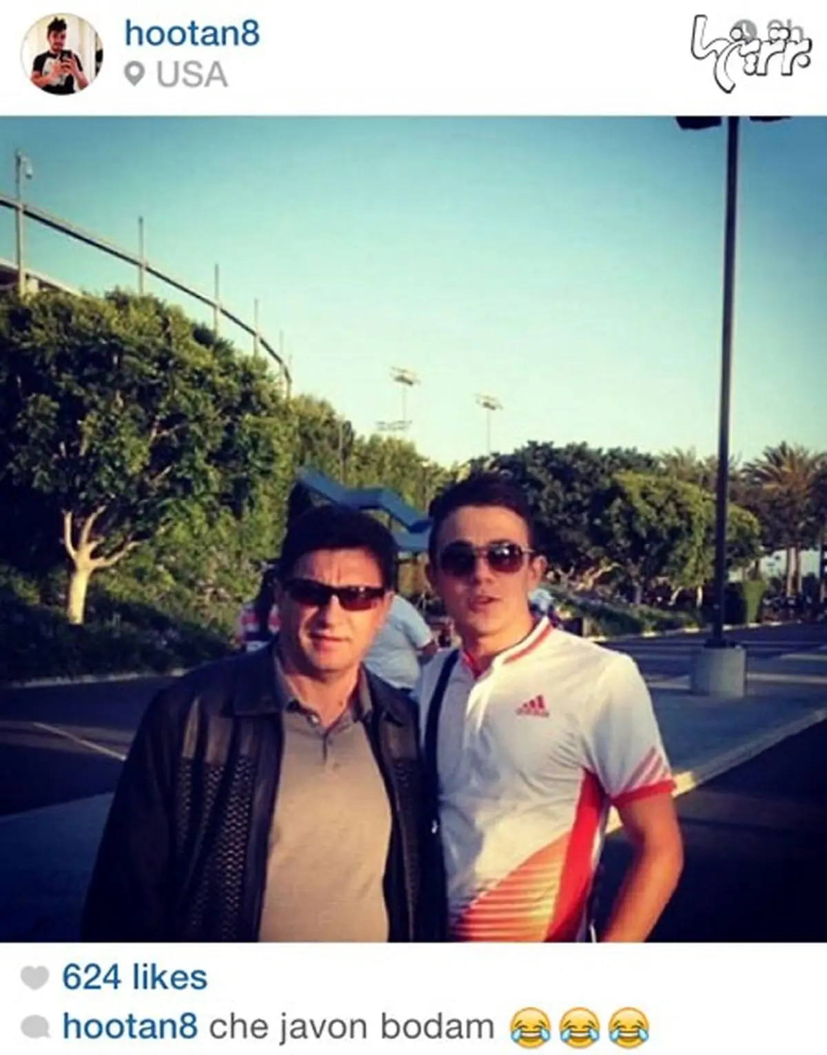 امیر قلعه نویی و پسرش در نیویورک/ عکس