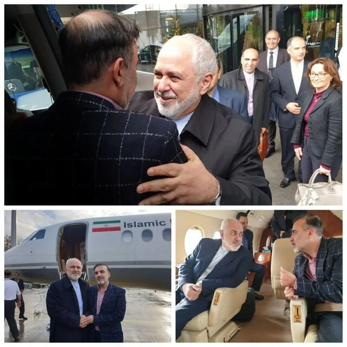 مسعود سلیمانی در راه بازگشت به تهران به همراه ظریف + تصاویر