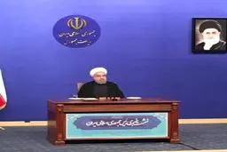 آغاز نشست خبری روحانی/ عکس