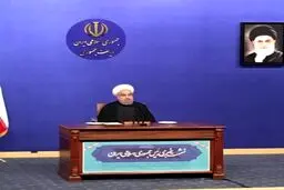 آغاز نشست خبری روحانی/ عکس