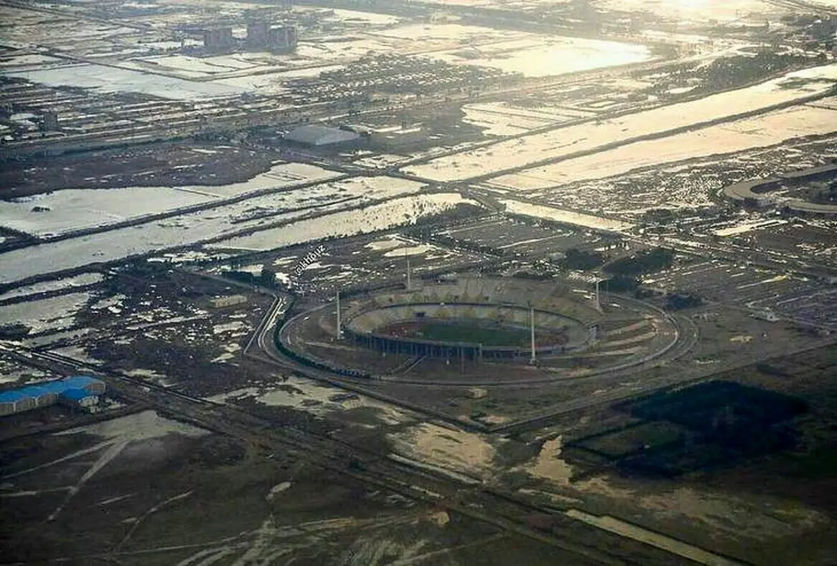 تصویر هوایی از آبگرفتگی های گسترده در اهواز / عکس