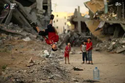 پارکور در ویرانه‌های غزه به روایت تصویر