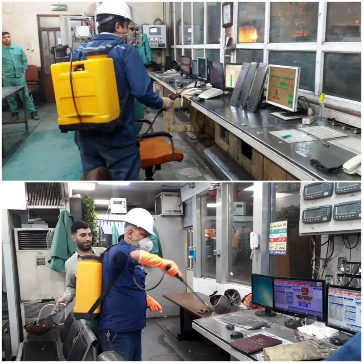 عملیات ضد عفونی و گندزدایی قسمت های مختلف شرکت فولاد خوزستان