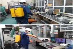 عملیات ضد عفونی و گندزدایی قسمت های مختلف شرکت فولاد خوزستان