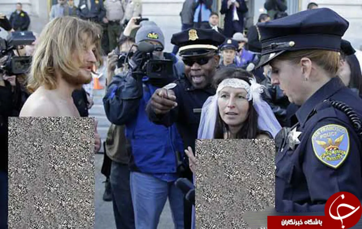 دستگیری عروس و داماد برهنه آمریکایی/عکس