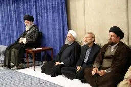 همنشینی لاریجانی و سیدحسن خمینی در دیدار رهبری/عکس