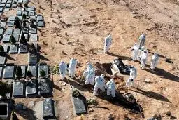 عکس ناراحت کننده از دفن یک کرونایی