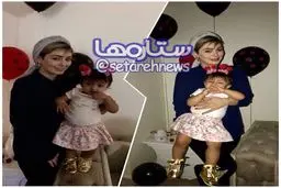 مايسا دختر حسين ماهينى در آغوش سحر قريشى/عکس