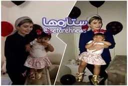 مايسا دختر حسين ماهينى در آغوش سحر قريشى/عکس