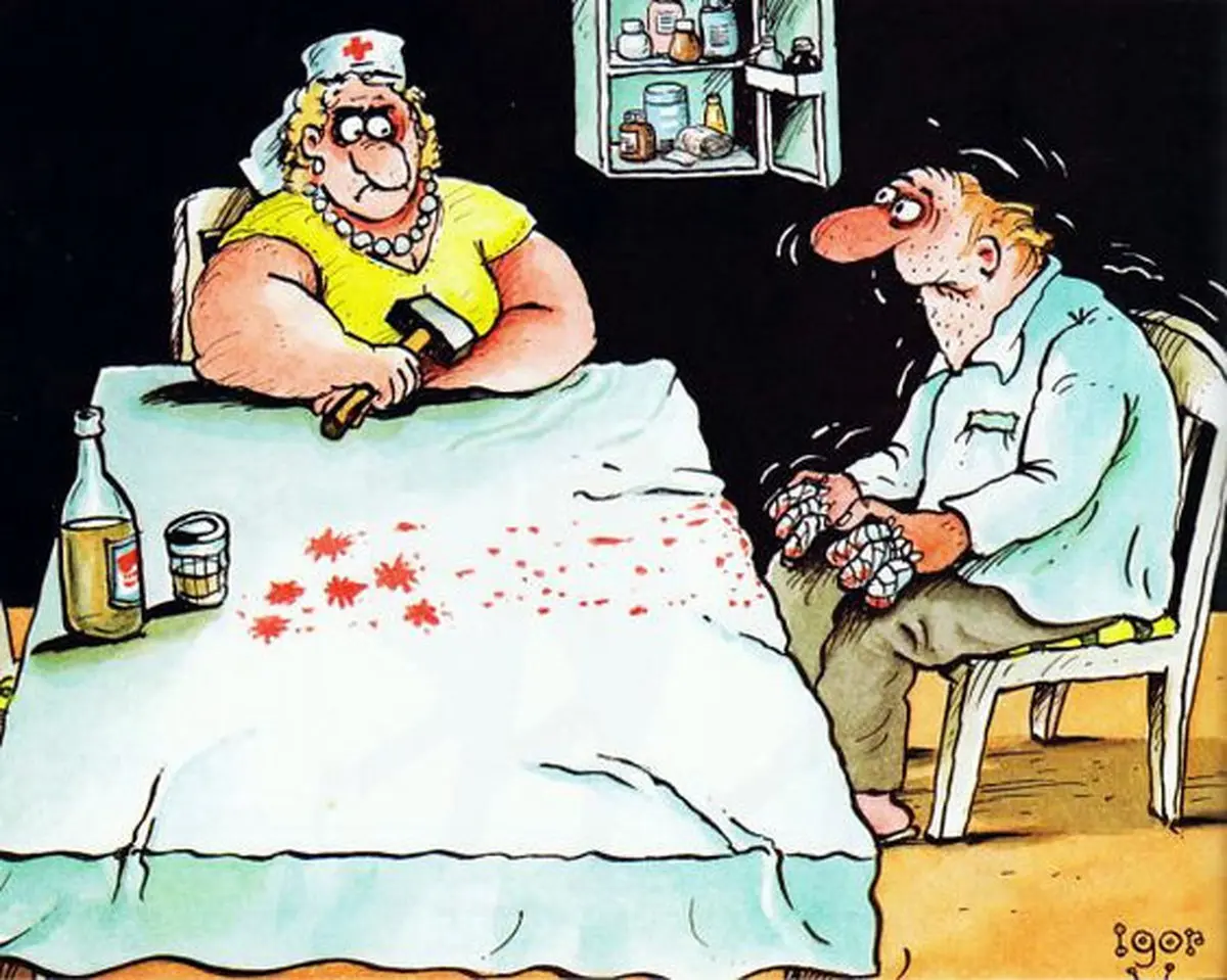 عکس/ انعکاس تاثیرات مشروبات الکلی در آینه کاریکاتور