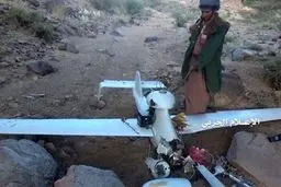 انهدام یک پهپاد جاسوسی ائتلاف سعودی در الحدیده یمن/ عکس