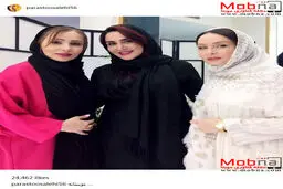 پوشش و میکاپ متفاوت پرستو صالحی به همراه حدیث فولادوند/ عکس