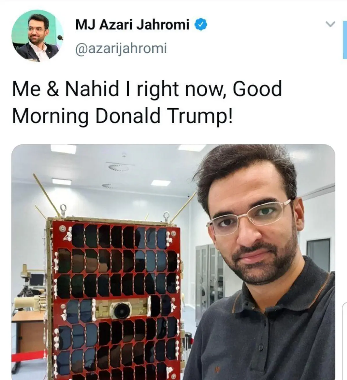 پاسخ وزیر ارتباطات به توییت دیشب ترامپ