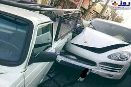 تصادف ميلياردی خودروی لوكس در تهران