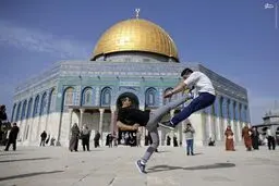 صحنه‌ای جالب در صحن بیت‌المقدس/عکس