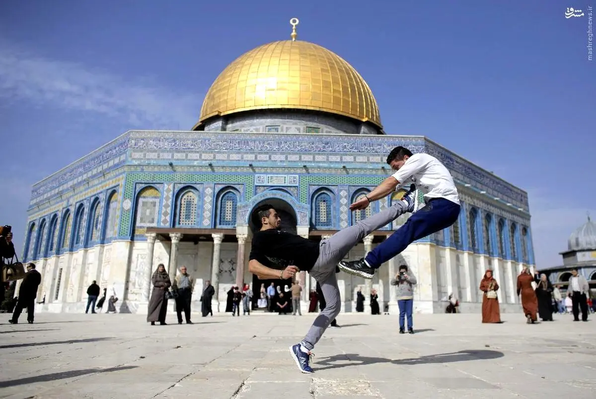 صحنه‌ای جالب در صحن بیت‌المقدس/عکس