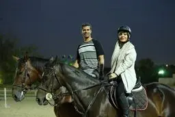 اسب سواری ساره بیات با قهرمان المپیک+عکس