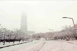 عکس / برج میلاد در روز برفی تهران