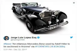 خودروی مرسدس بنز هیتلر در آمریکا/عکس
