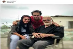 آقای بازیگر و همسرش در کنار «مهدی فخیم زاده» / عکس