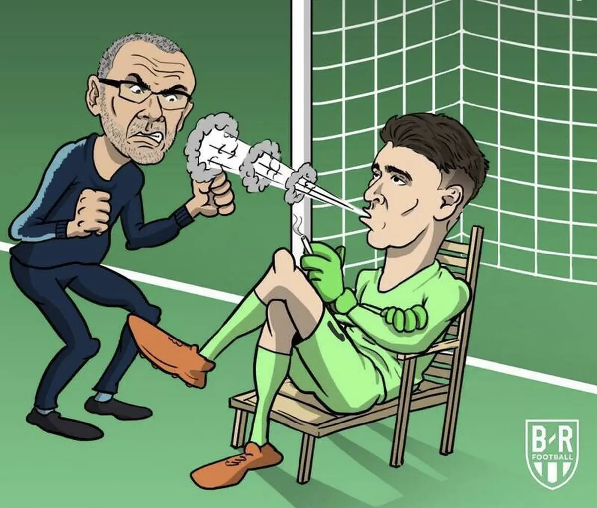 بی احترامی گلر چلسی به ساری!/ کاریکاتور