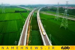 چشم اندازی متفاوت از حرکت قطار سریع السیر / عکس