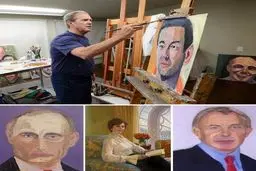 نقاشی های جرج بوش که کمتر دیده اید/عکس