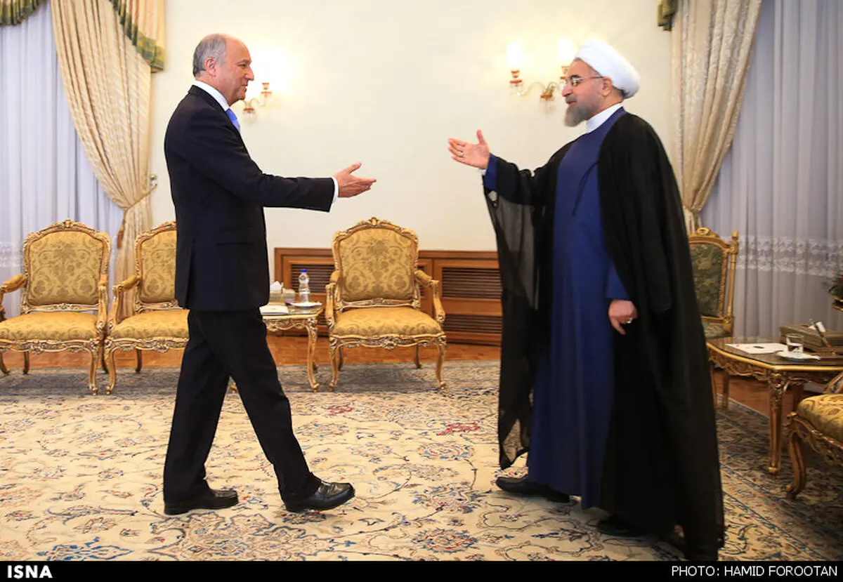 فابیوس و روحانی در یک قاب/ عکس