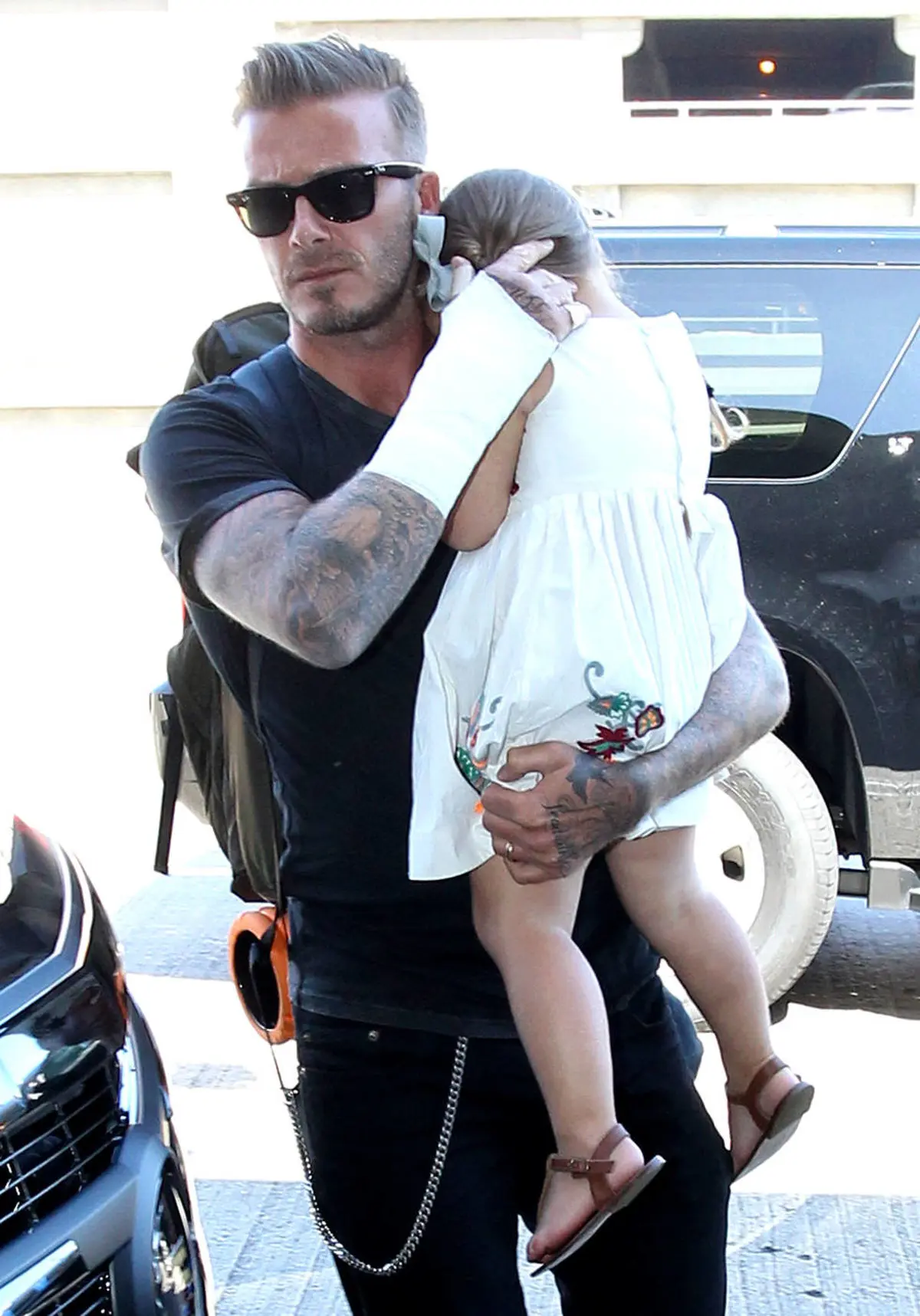 دیوید بکهام پس از واژگون شدن موتورسیکلتش/ عکس