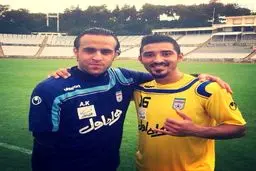 عكس/گوچی و علی کریمی در تمرینات تیم ملی