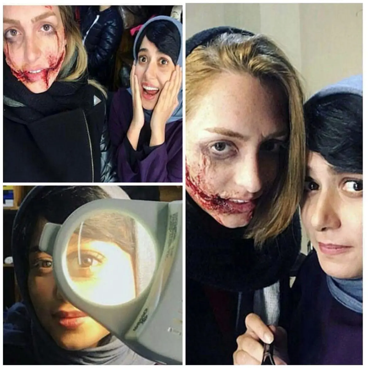 گریم ترسناک نهال دشتی در پشت صحنه سريال "شهرزاد"/عکس