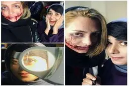 گریم ترسناک نهال دشتی در پشت صحنه سريال "شهرزاد"/عکس
