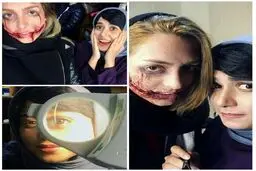گریم ترسناک نهال دشتی در پشت صحنه سريال "شهرزاد"/عکس