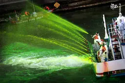 سبز شدن رنگ آب رودخانه شیکاگو/تصاویر