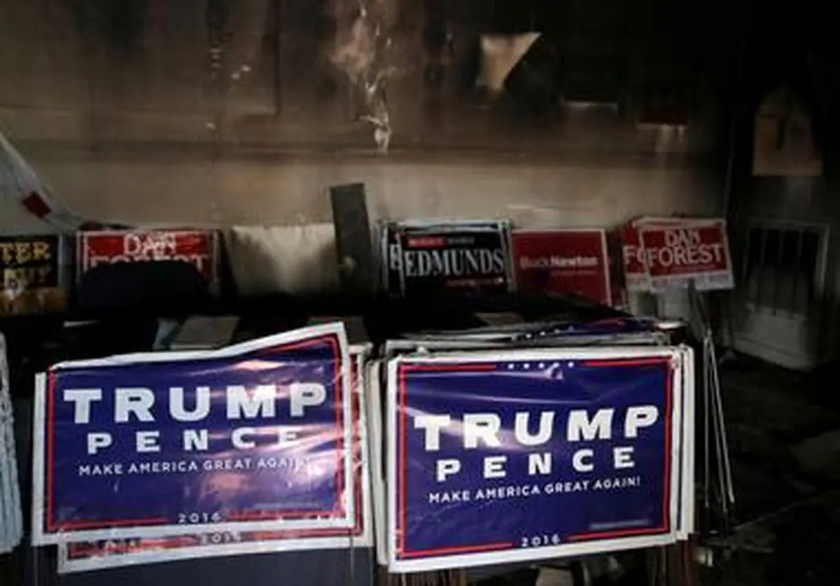 حمله به ستاد انتخاباتی ترامپ/تصاویر