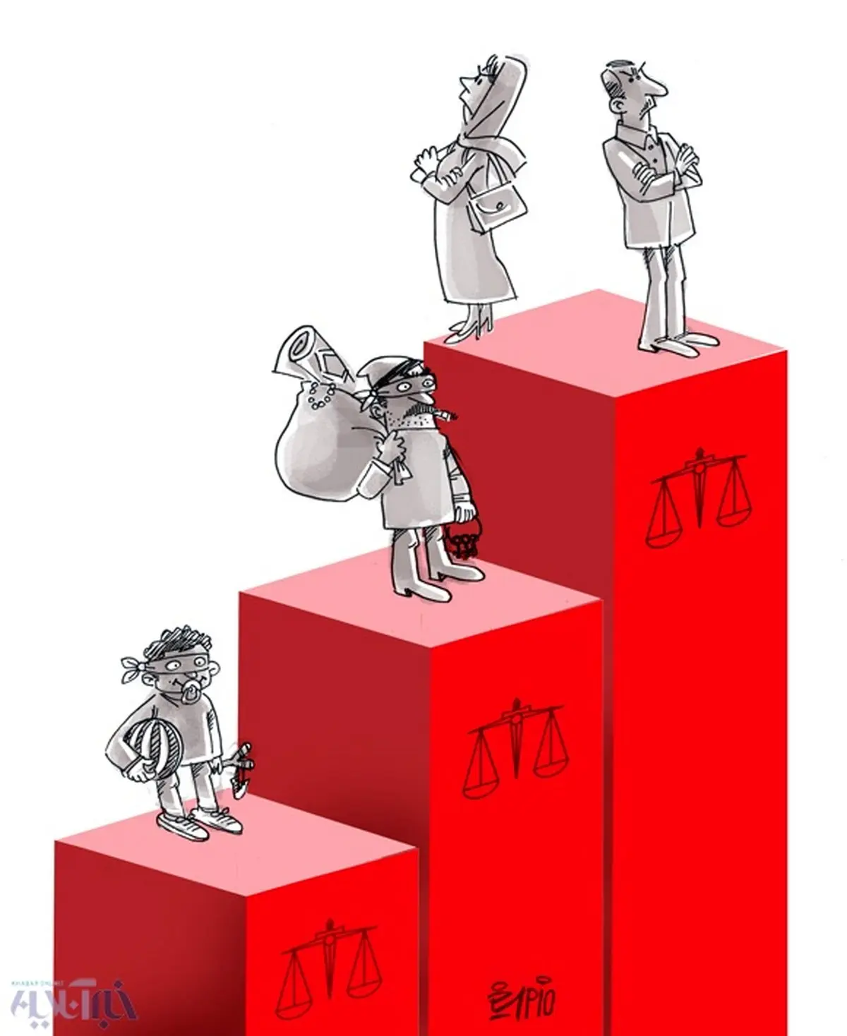 کاریکاتور/ رکورد ایرانی‌ها در دادگاه!