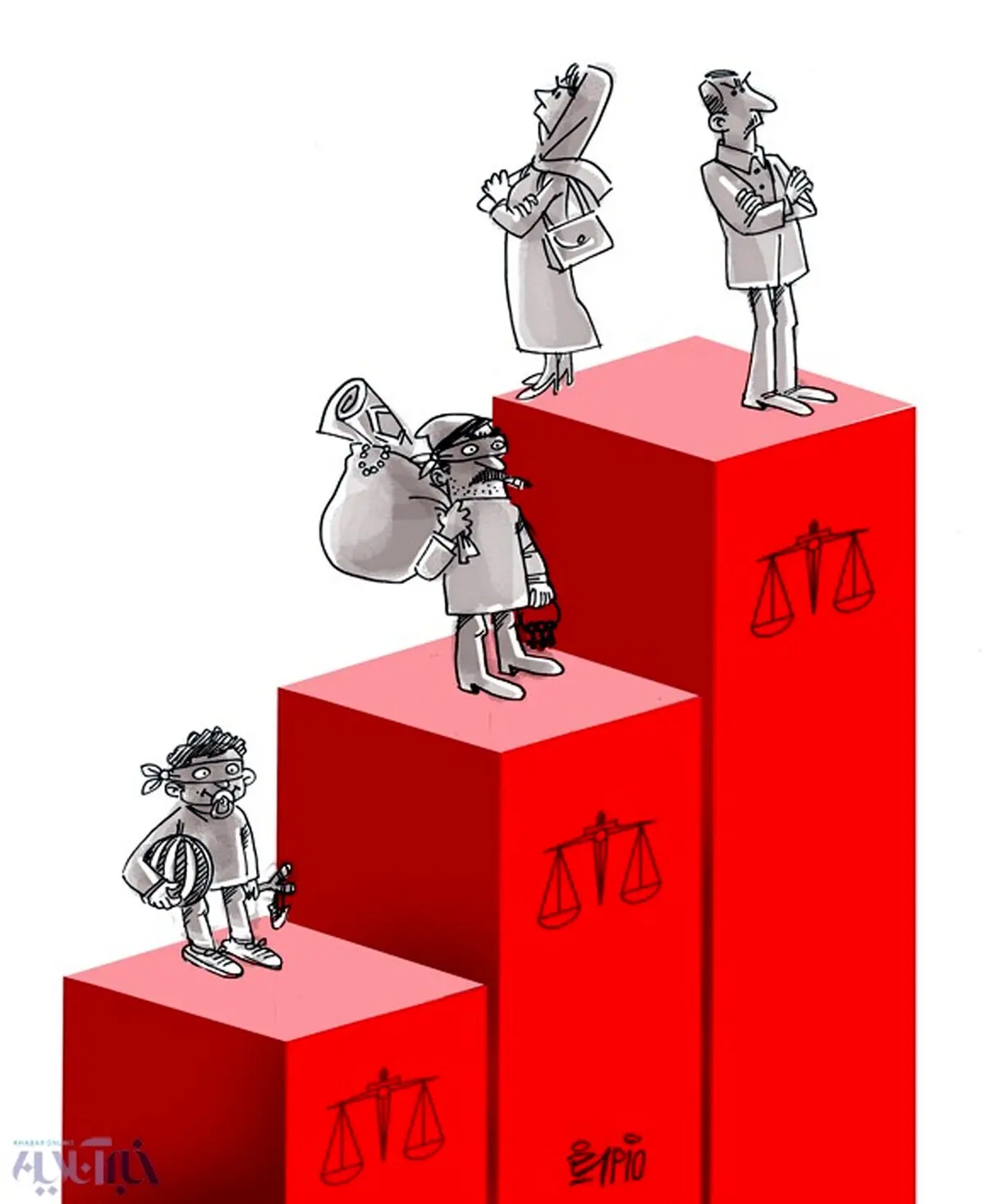 کاریکاتور/ رکورد ایرانی‌ها در دادگاه!