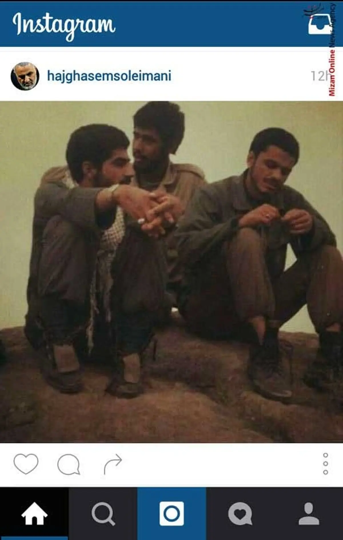 عکس کمتر دیده شده از حاج قاسم در جبهه