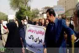 تجمع در اهواز علیه توفان خاک /گزارش تصویری