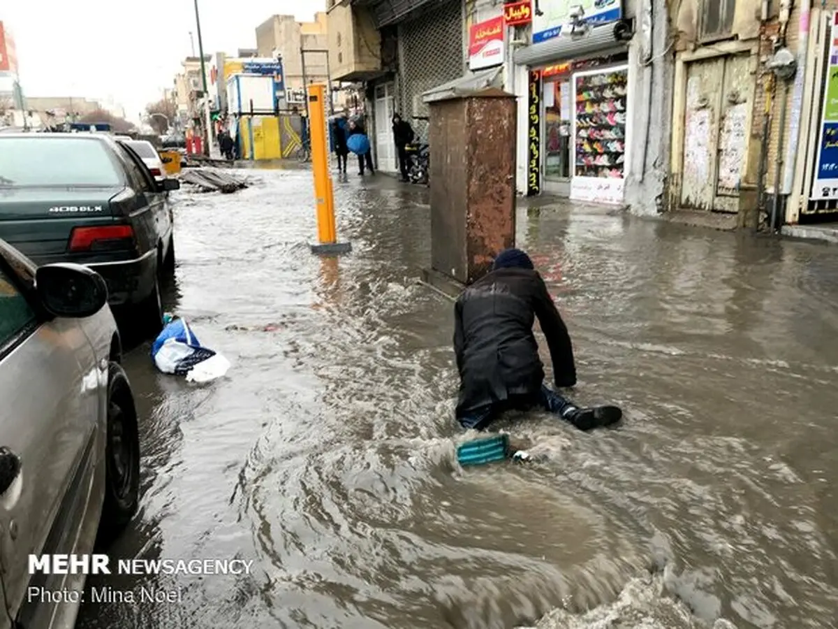 آبگرفتگی در خیابان های تبریز/تصاویر