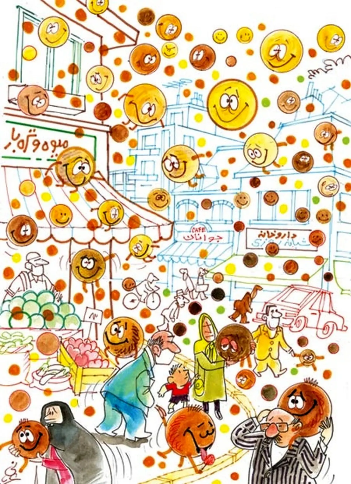 مردم با ریزگردها کنار آمدند!/کاریکاتور