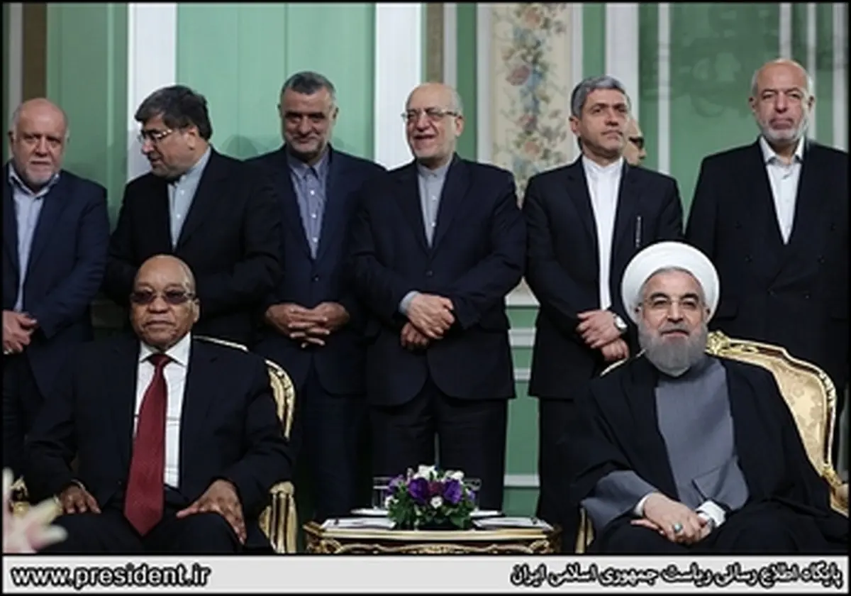 تصاویری از نشست خبری روسای جمهوری ایران و آفریقای جنوبی