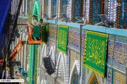 آذین بندی حرم کربلای حسینی در اعیاد مبارک شعبانیه/تصاویر