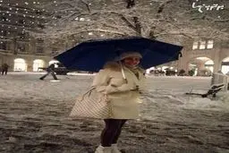 الناز شاکردوست زیر برف های لندن!/عکس