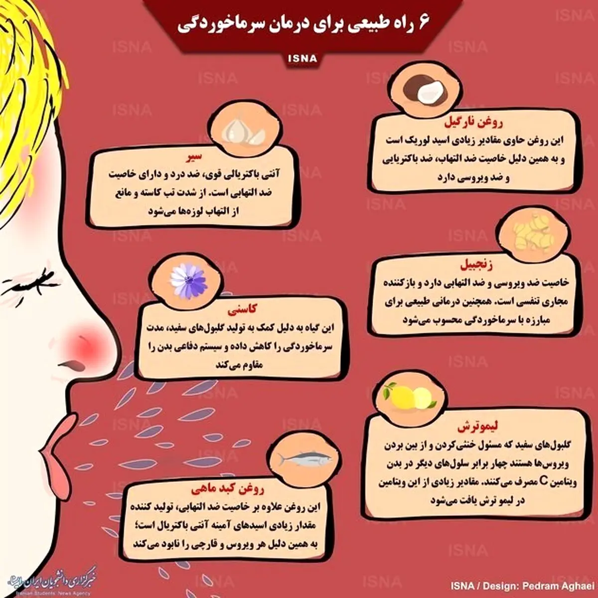 ۶ راه طبیعی برای درمان سرماخوردگی
