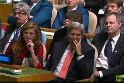 خمیازه جان کری در سازمان ملل /عکس